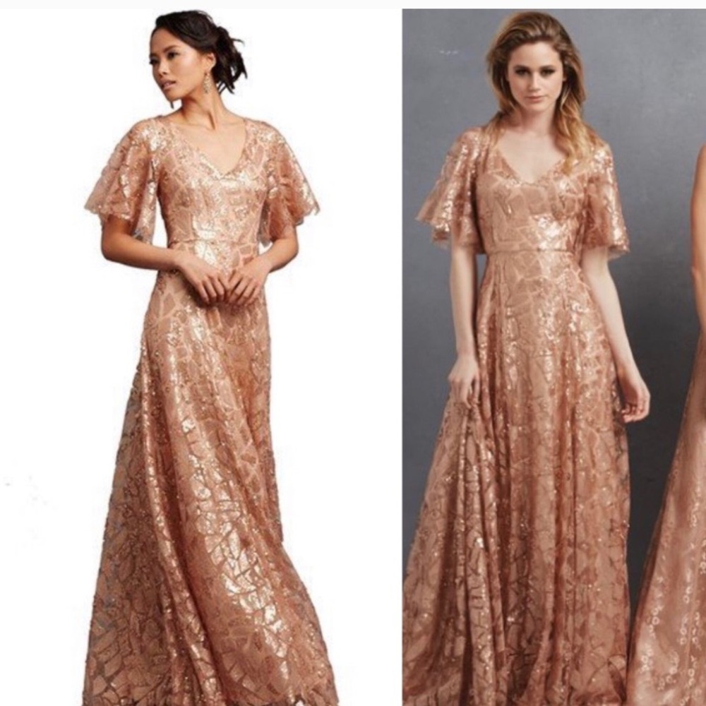 NWT rose gold maxi gown